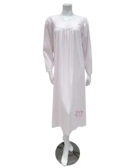 33346 Powder Pink Long Sleeves 100% Cotton Nightshirt