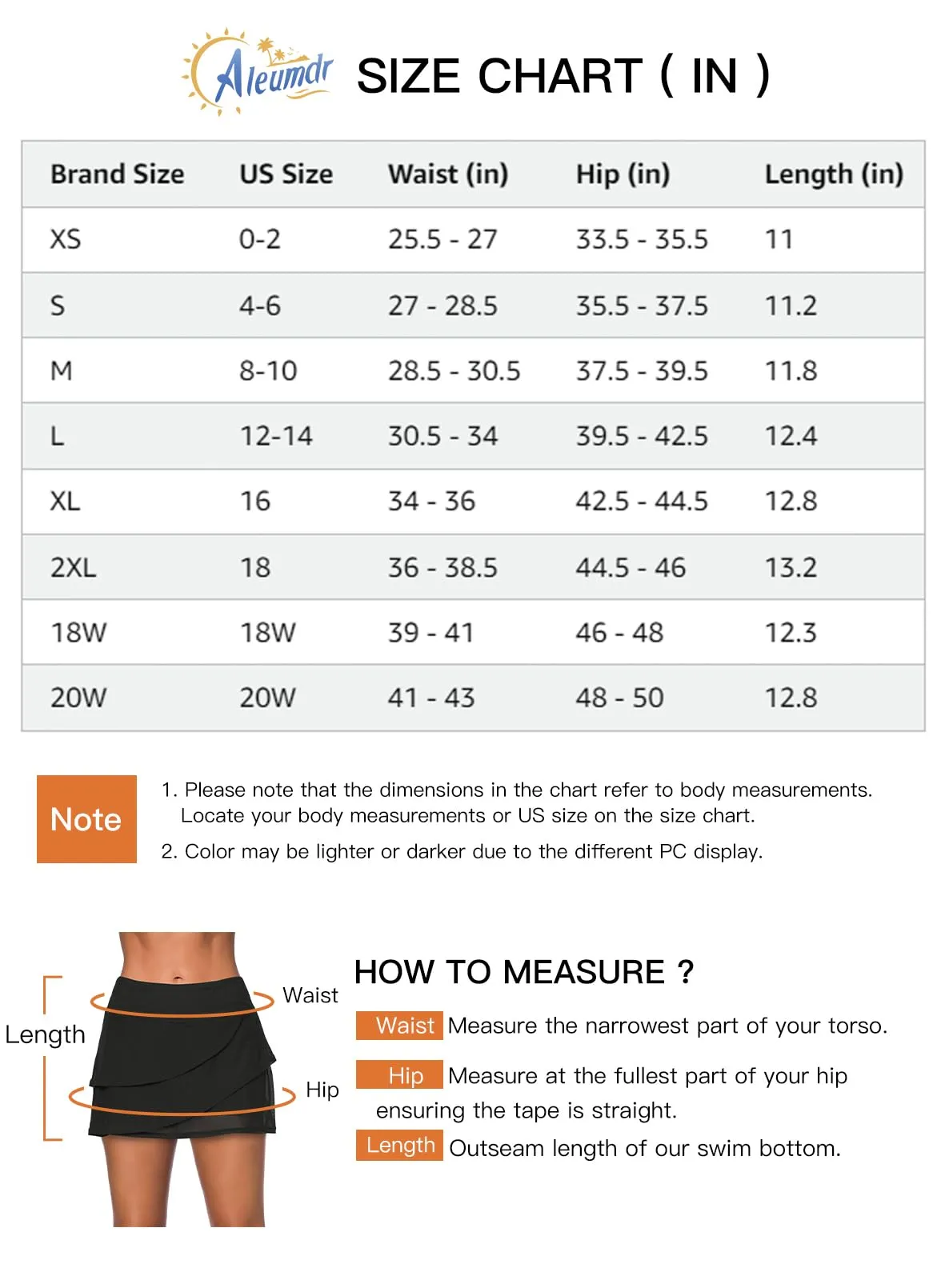 Aleumdr Women's Three Layered Waistband Ruffle Swimdress Swim Skirt Swimsuit Bottom Large 12 14 Black
