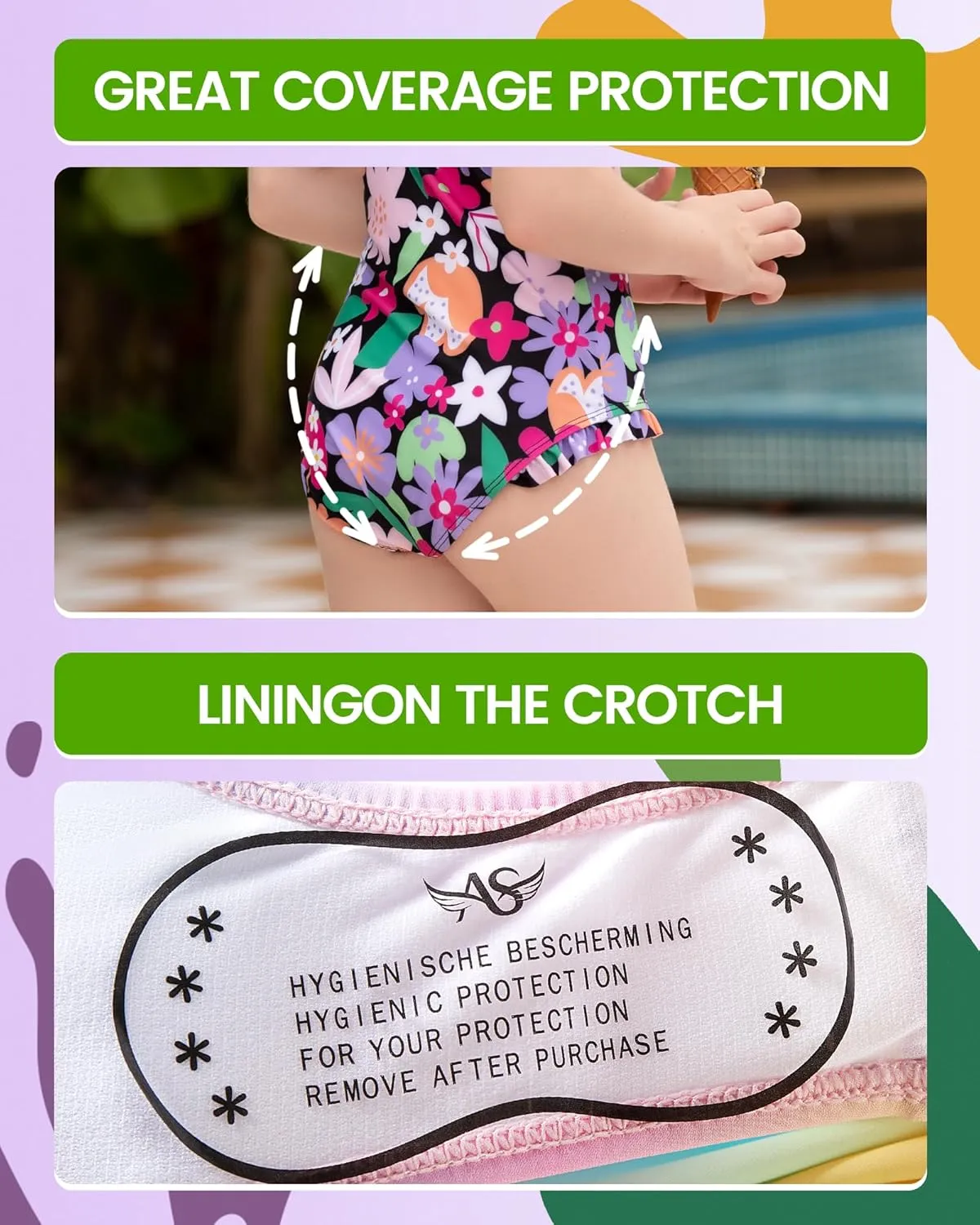 Angel season Girls One Piece Swimsuits Teens Bathing Suit Straps Kids Cute Swimwear with UPF 50  Daisy Halter Size 7-14