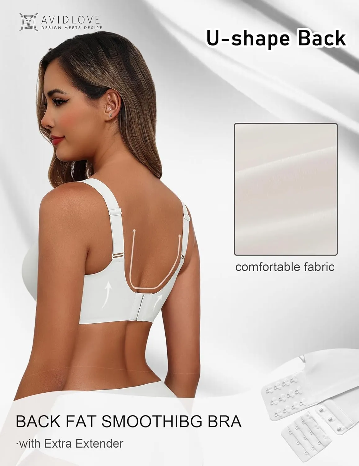Avidlove Bras for Women Seamless Bra Full Coverage T Shirt Bralettes Push Up Bra Wireless Bra