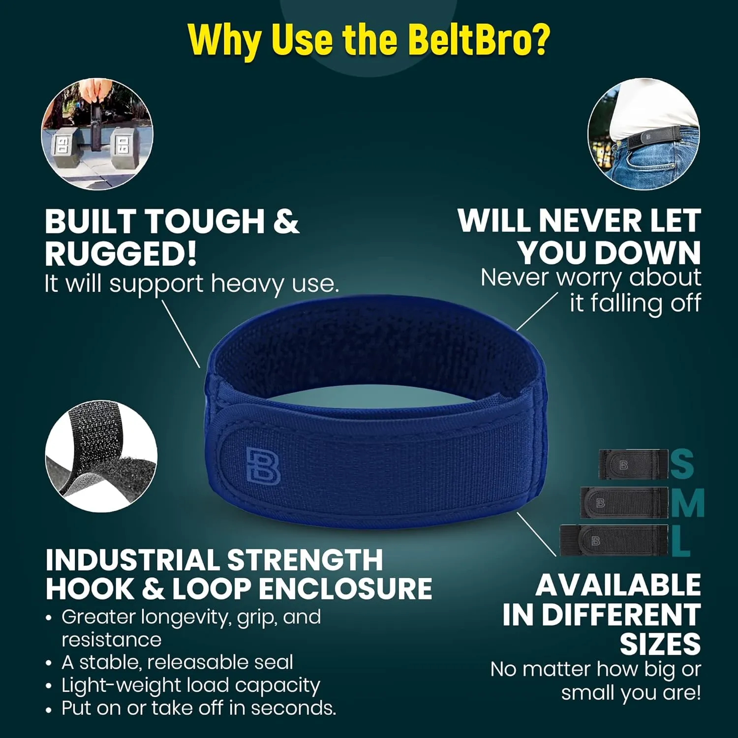 BeltBro Titan No Buckle Elastic Belt For Men  Fits 1.5 Inch Belt Loops, Comfortable and Easy To Use