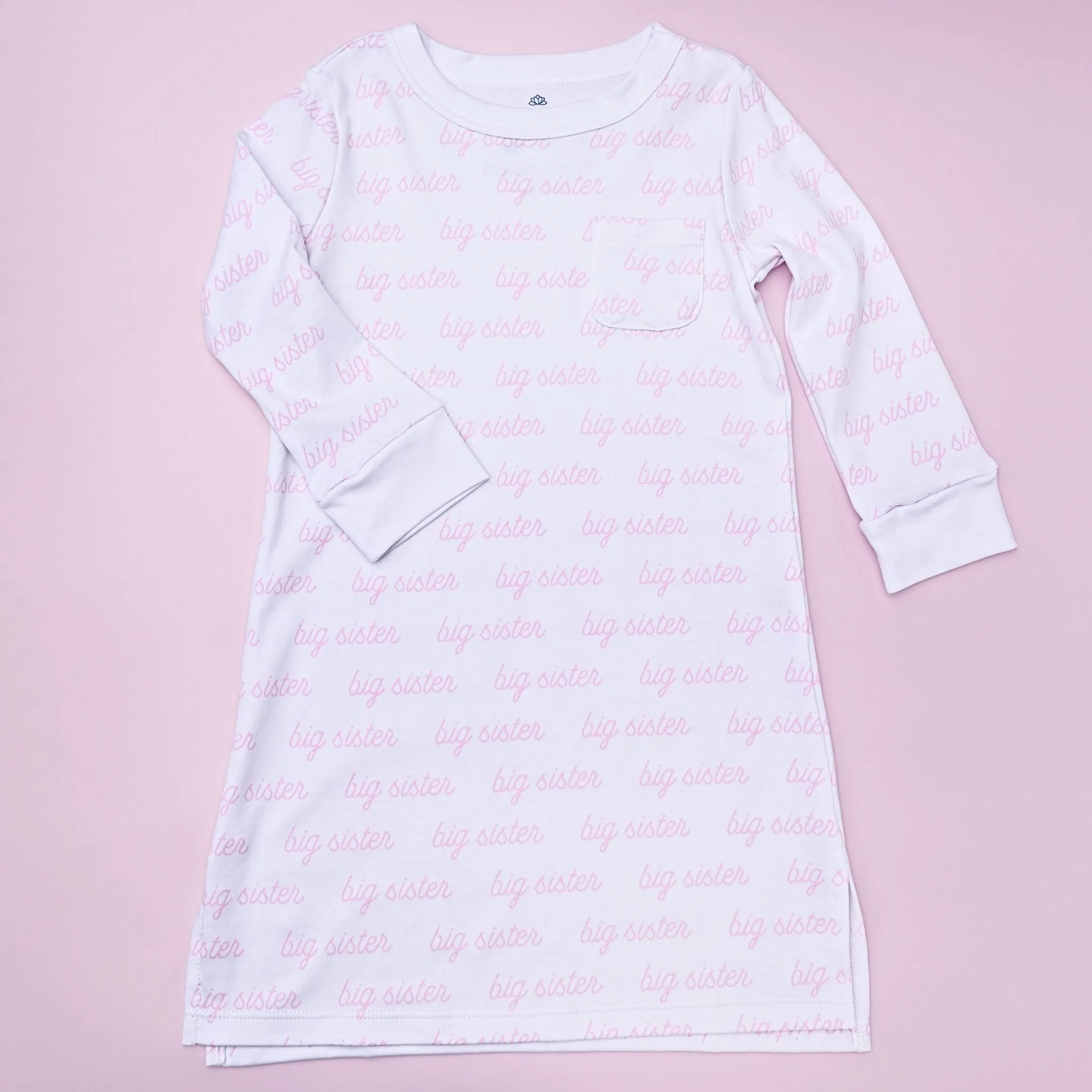 Big Sister Print Long Sleeve Nightdress