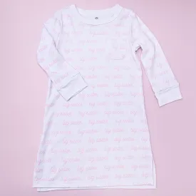Big Sister Print Long Sleeve Nightdress