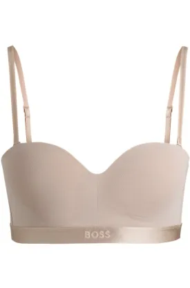 BOSS Women's Bea Cotton Modal Padded Triangle Bra - Light Biege