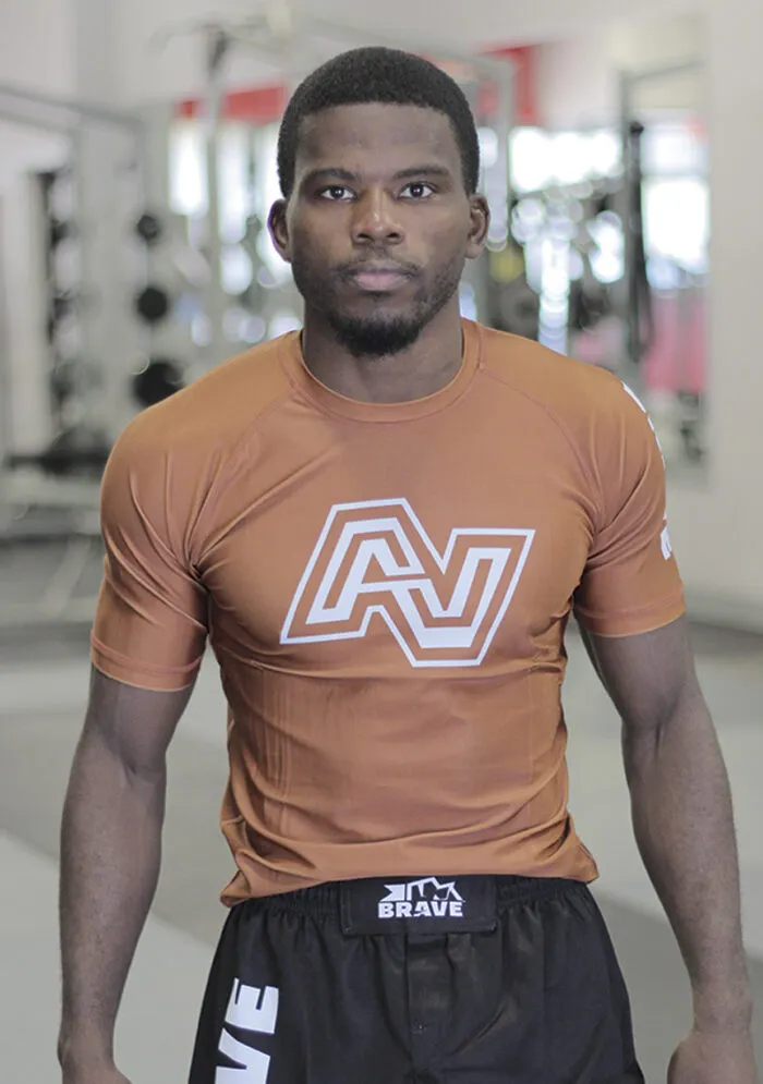 Brave Ranked Rash Guard Brown