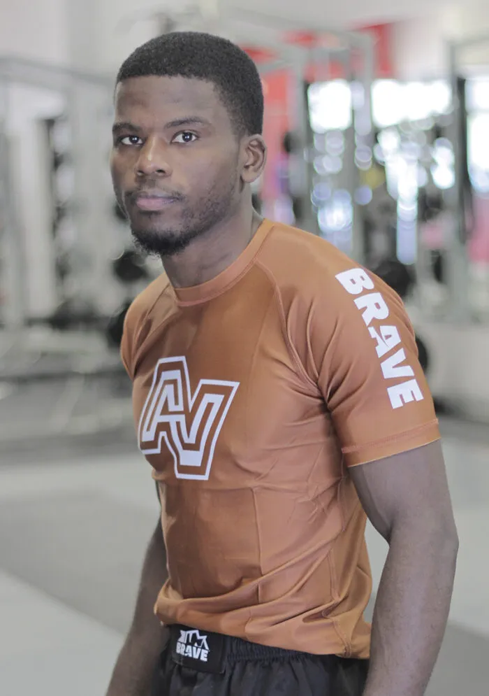 Brave Ranked Rash Guard Brown
