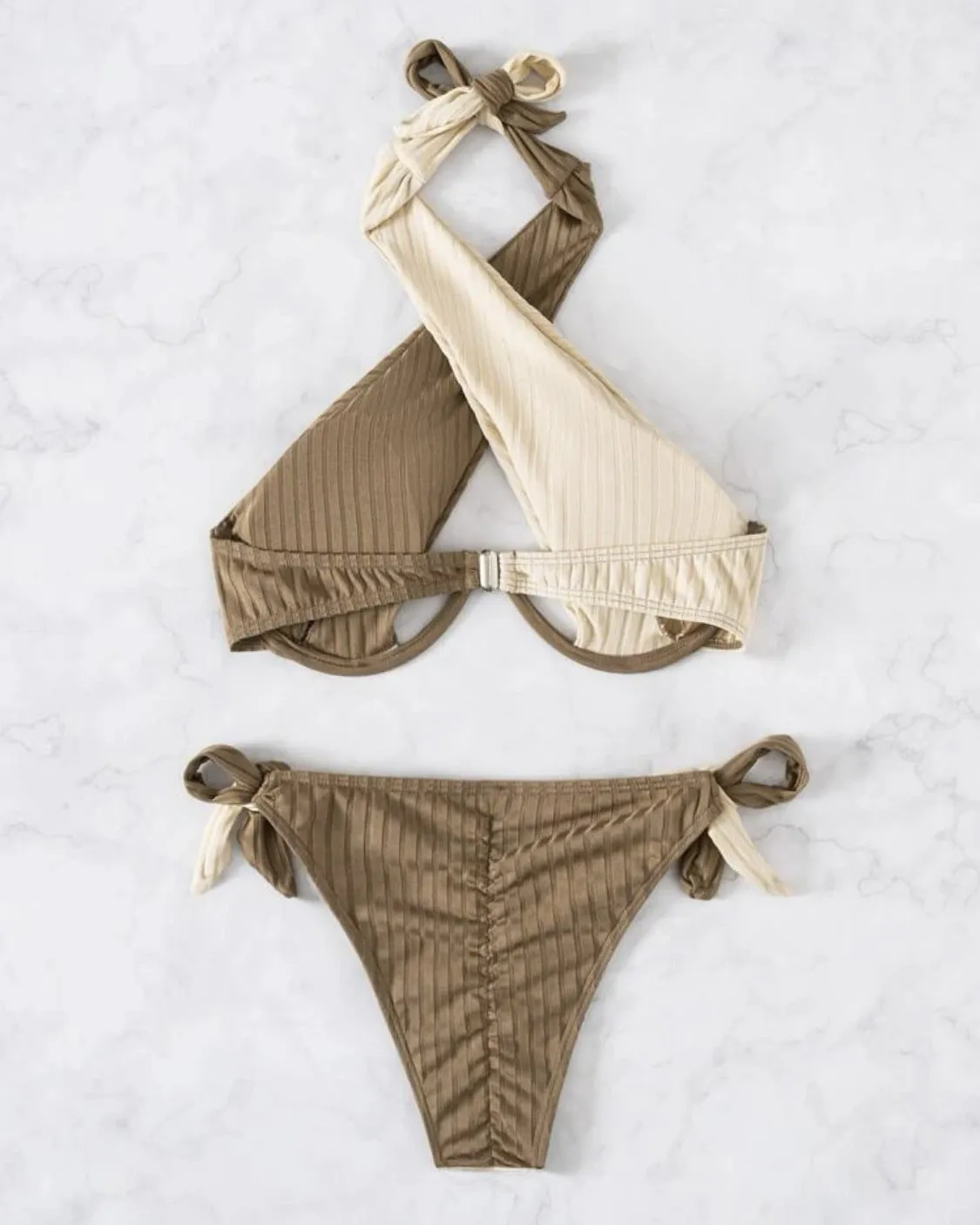Chic Color Block Bikini Swimwear