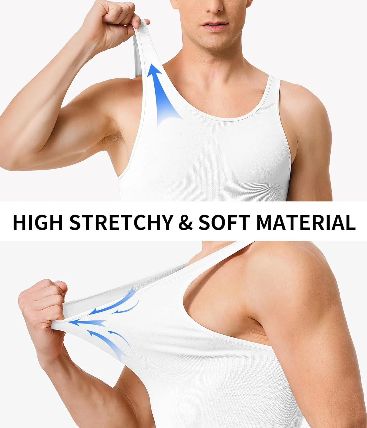 Compression Shirt Men Tank Top Undershirt Slimming Body Shapewear Tummy Control Gynecomastia Sleeveless
