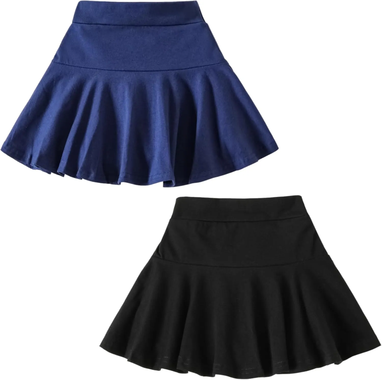 DREAM BUS 2 Pack Girl Pleated Skirts Built in Shorts Little Kid Tennis Skorts Toddler Girl Athletic Flowy Skorts Skirts