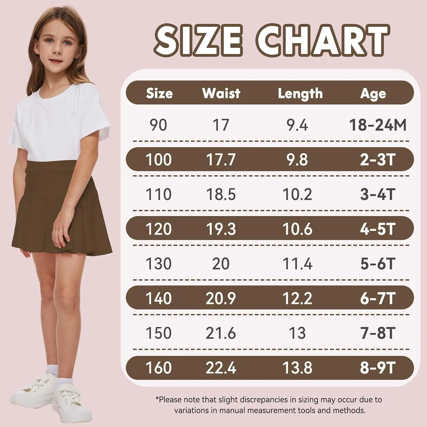 DREAM BUS 2 Pack Girl Pleated Skirts Built in Shorts Little Kid Tennis Skorts Toddler Girl Athletic Flowy Skorts Skirts