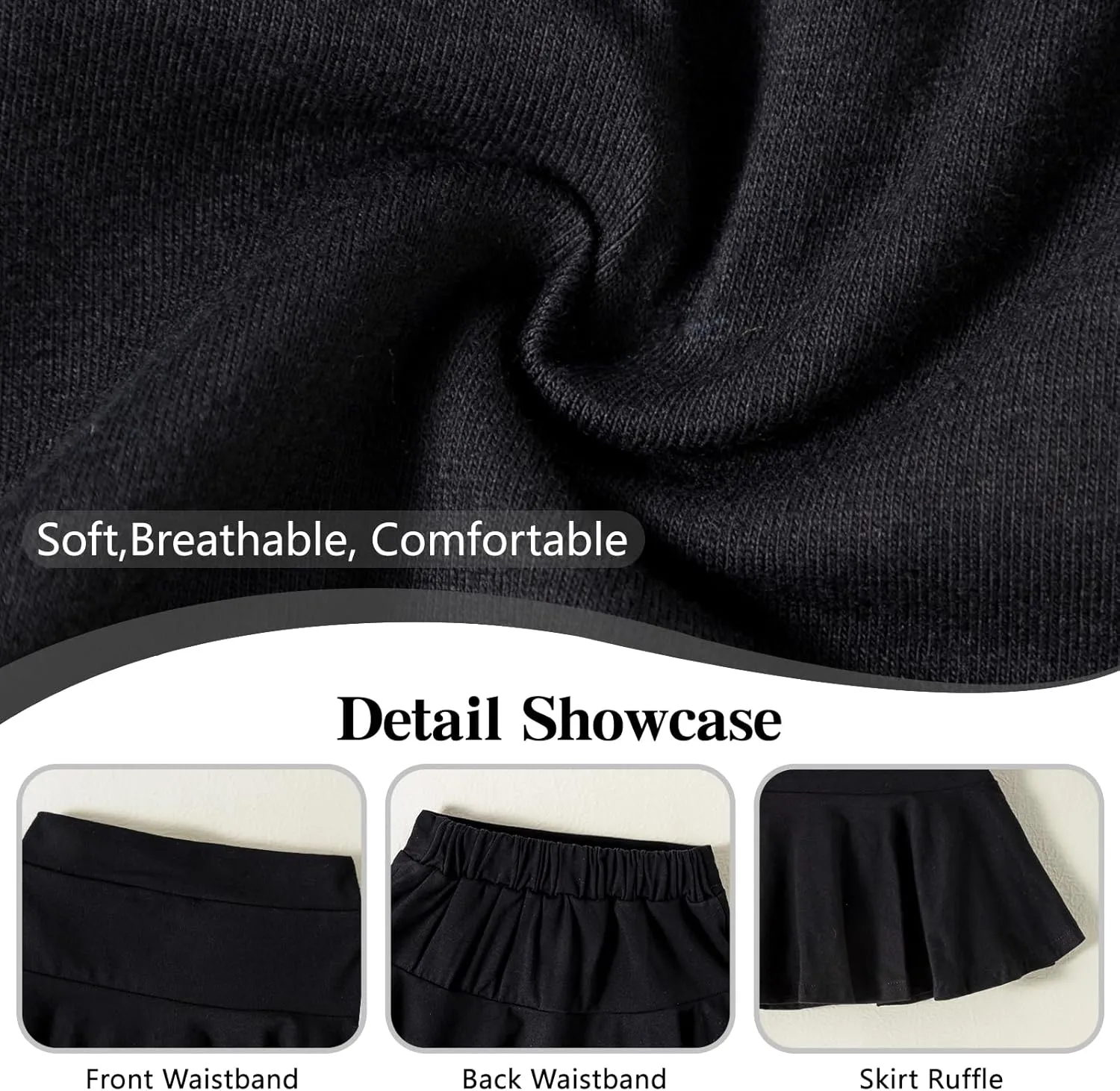 DREAM BUS 2 Pack Girl Pleated Skirts Built in Shorts Little Kid Tennis Skorts Toddler Girl Athletic Flowy Skorts Skirts