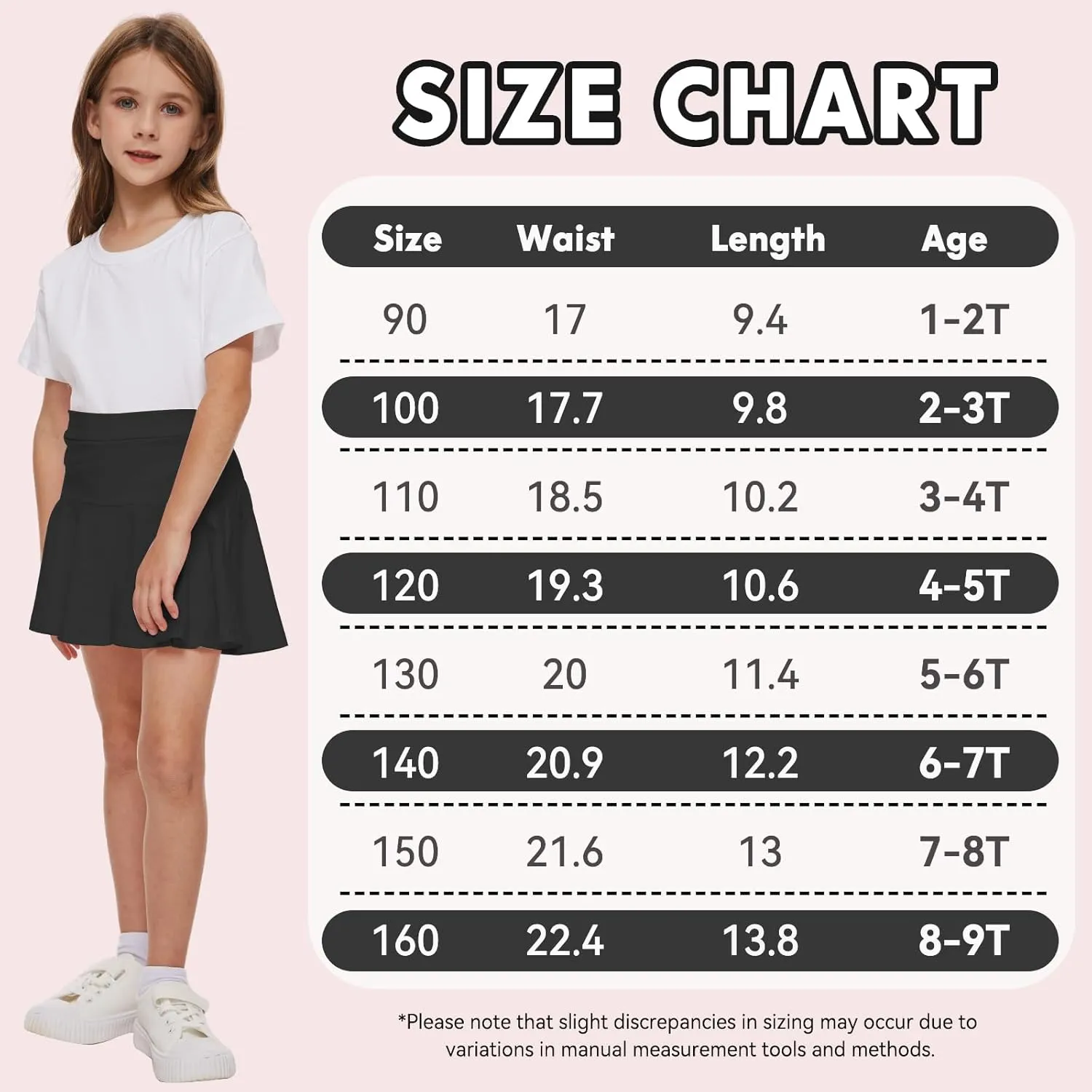 DREAM BUS 2 Pack Girl Pleated Skirts Built in Shorts Little Kid Tennis Skorts Toddler Girl Athletic Flowy Skorts Skirts