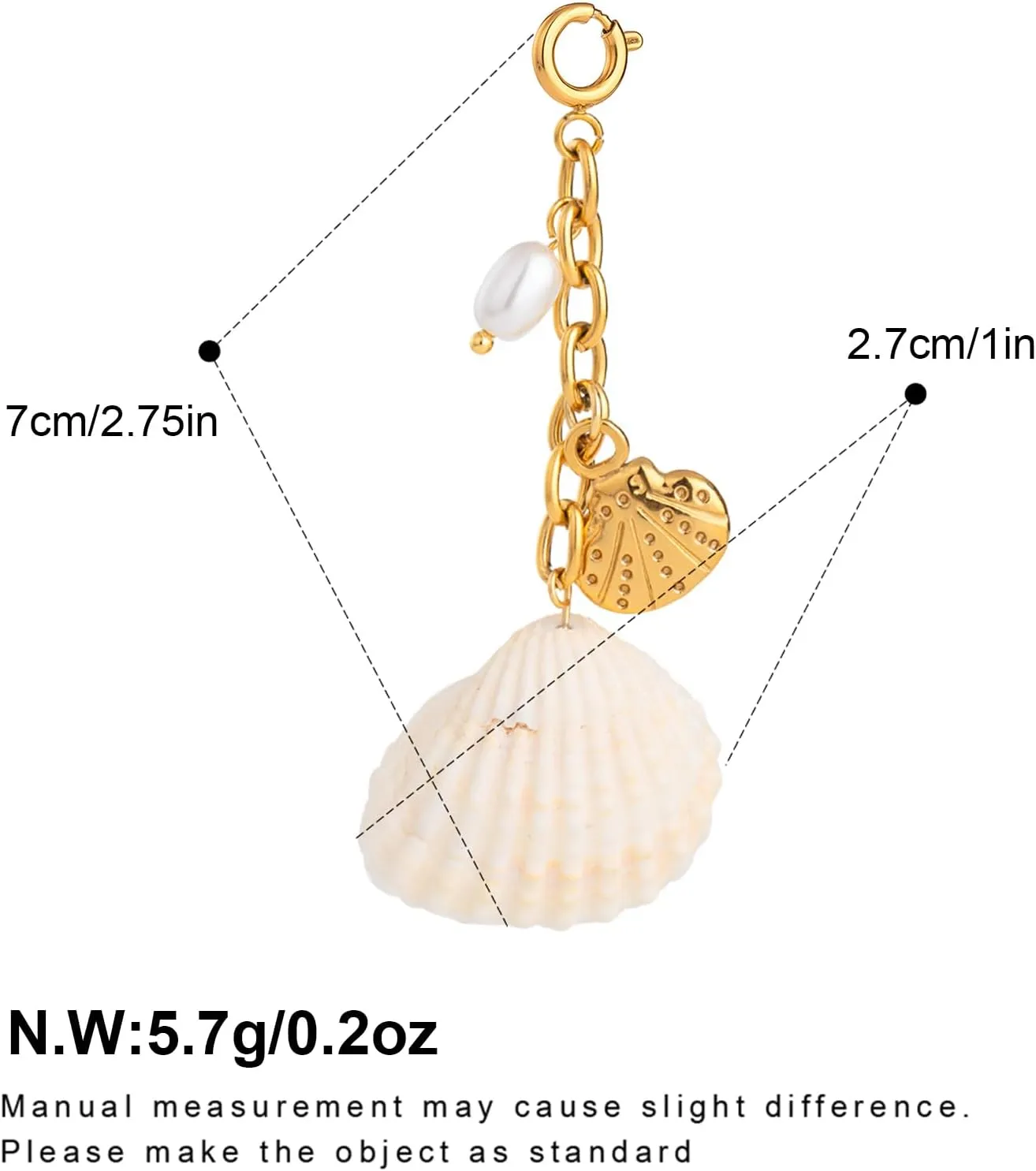 FAMARINE Shell Beach Keychain for Women Starfish Seahorse Sun Rainbow Keychain