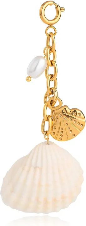 FAMARINE Shell Beach Keychain for Women Starfish Seahorse Sun Rainbow Keychain