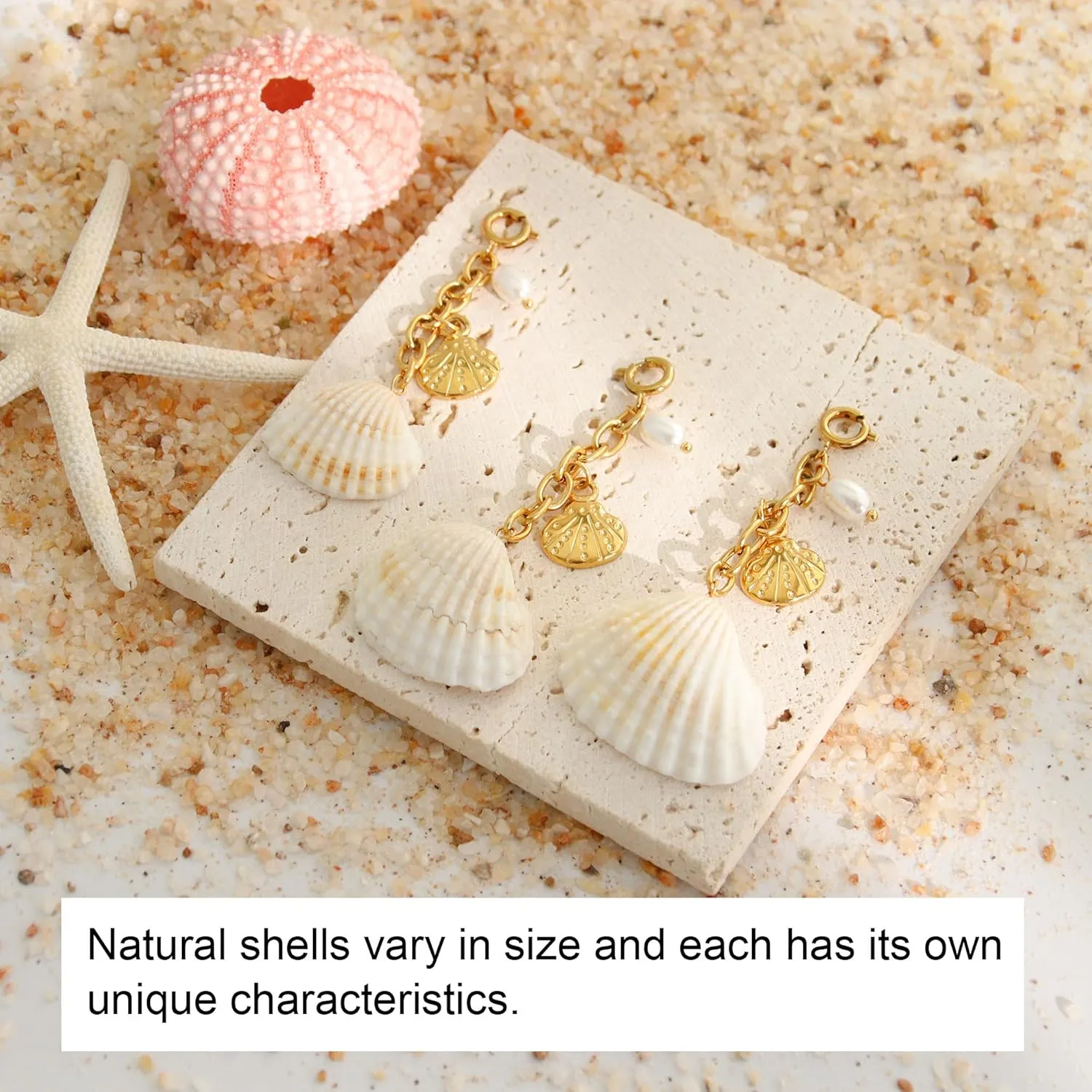 FAMARINE Shell Beach Keychain for Women Starfish Seahorse Sun Rainbow Keychain