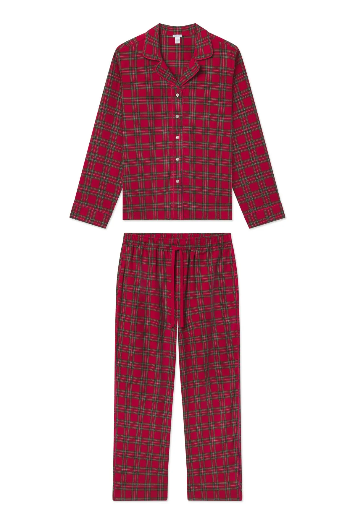 Flannel Pants Set in Classic Red Holiday Tartan