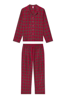 Flannel Pants Set in Classic Red Holiday Tartan