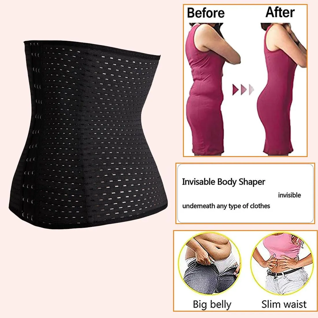 FLORATA Waist Trainer for Women Corset Shapewear Tummy Control Waist Cincher Girdle