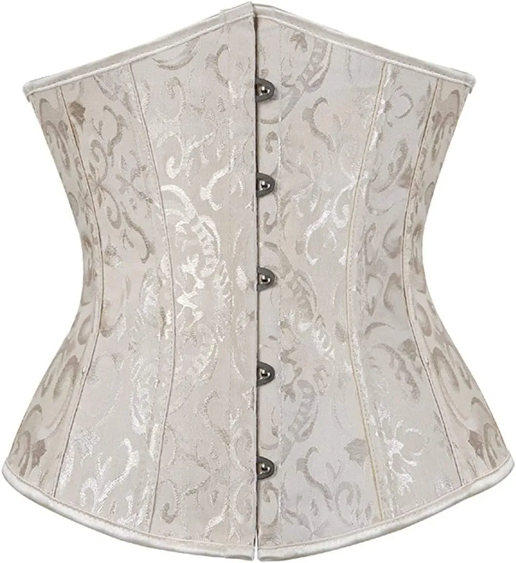 HNGHOU Women's Bustier Corset Top Plus Size Satin Waist Cincher Overbust Bustiers