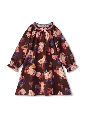 IRIS - GIRLS' NIGHTDRESS BURGUNDY