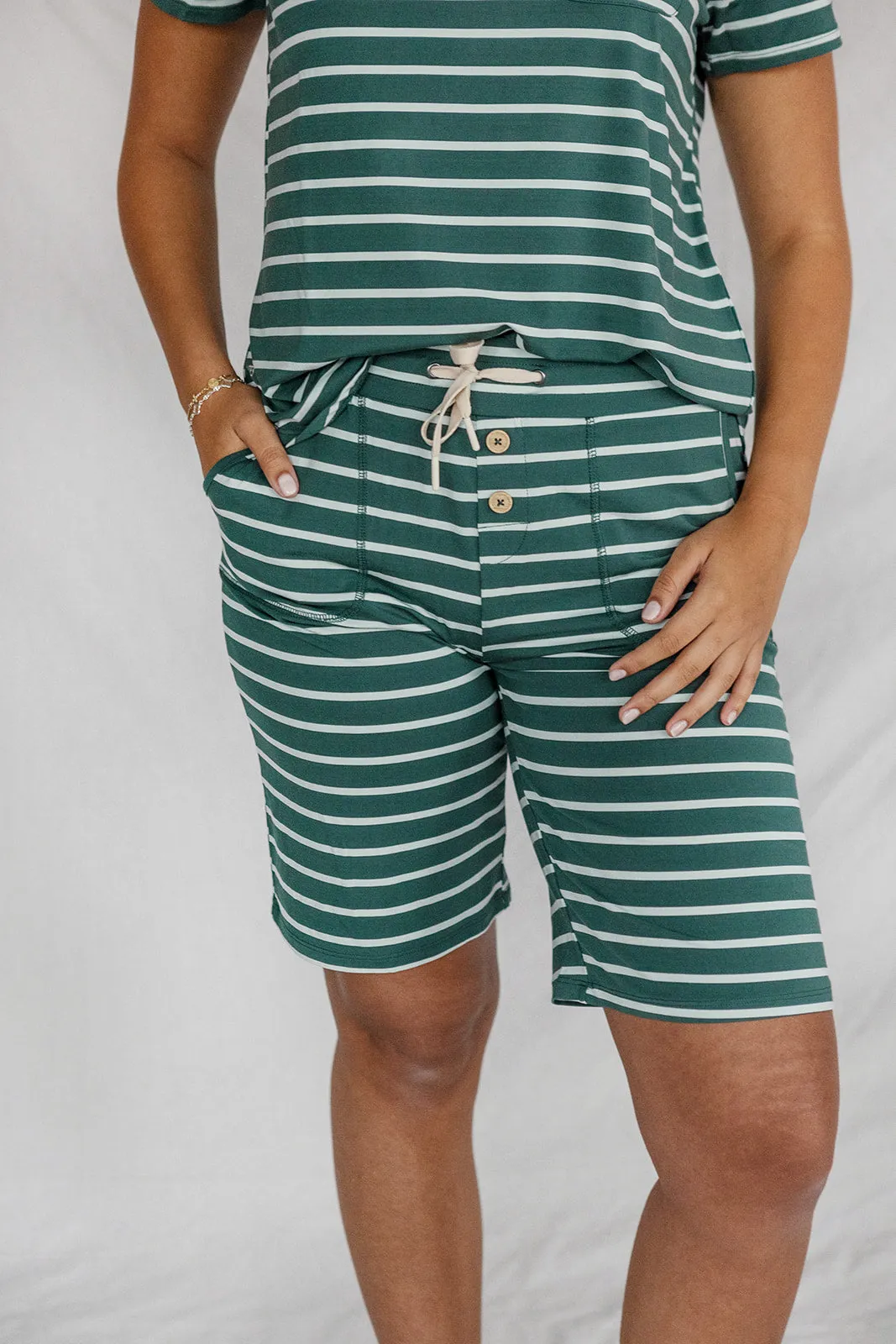 JAM SHORTS SET |  Bistro/Oasis Pencil Stripe