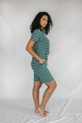 JAM SHORTS SET |  Bistro/Oasis Pencil Stripe