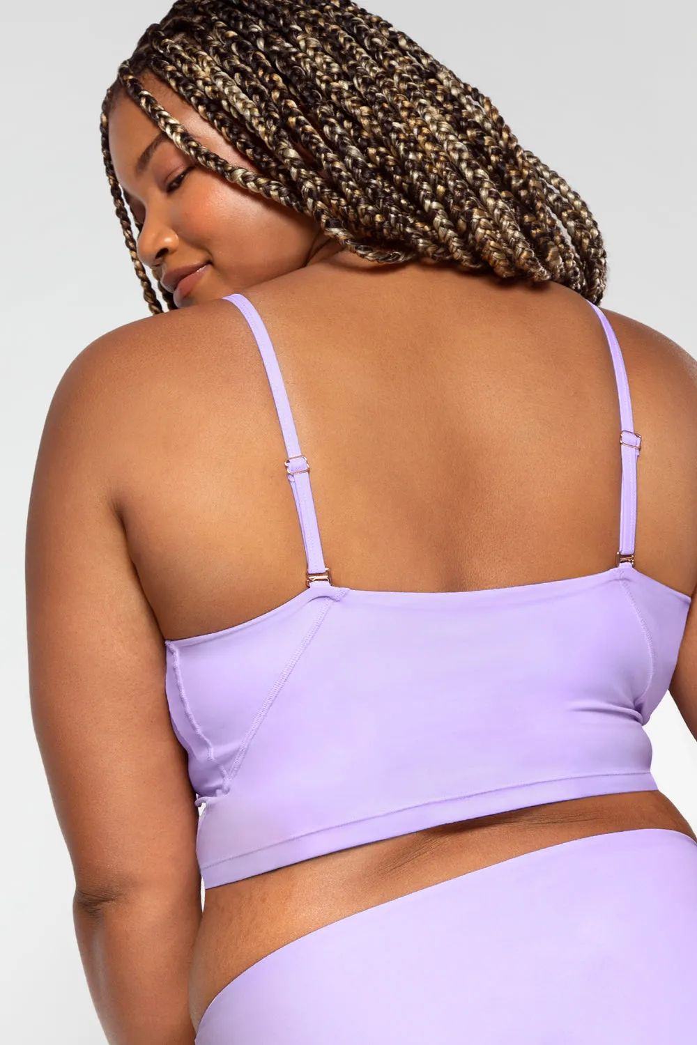 Long Lined Bikini Top | Lilac Iris