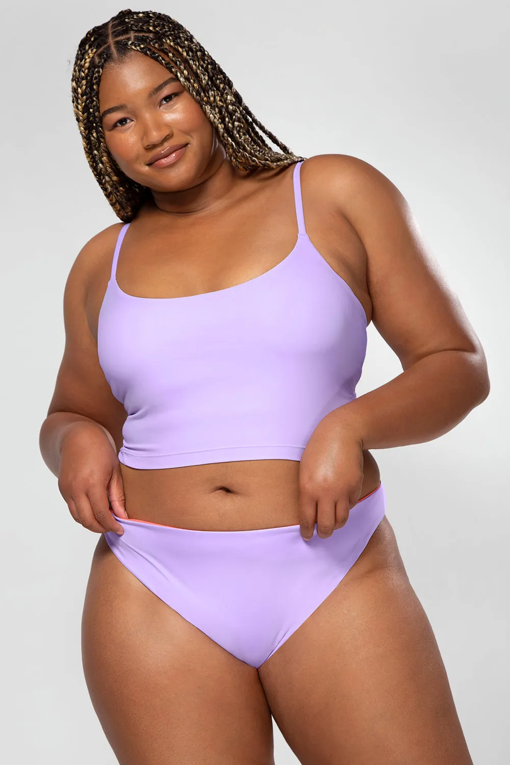 Long Lined Bikini Top | Lilac Iris