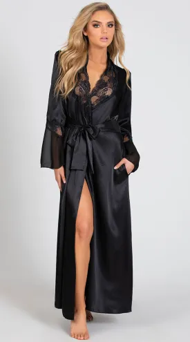 Long Satin and Chiffon Robe