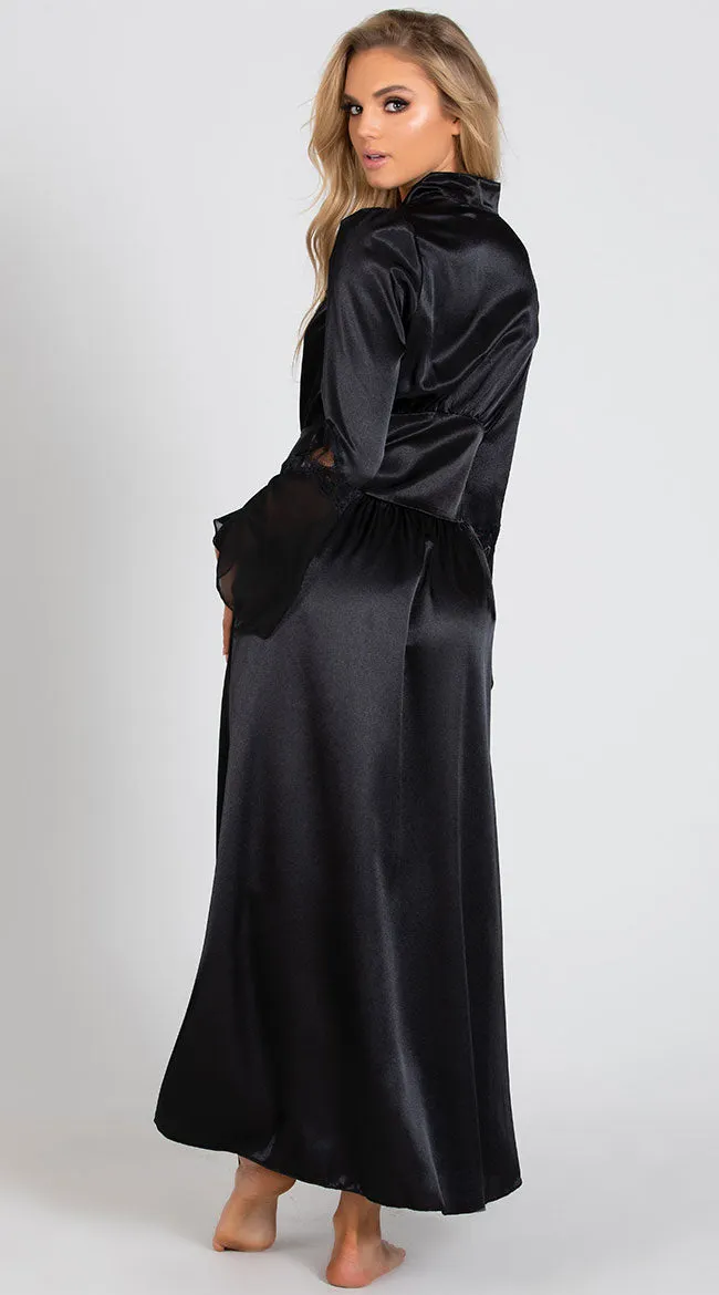 Long Satin and Chiffon Robe