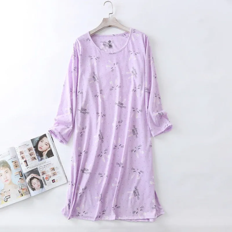 Long Sleeve Nightwear Dress
