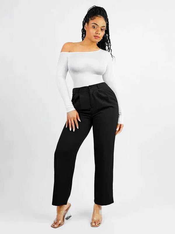 Long Sleeve One Shoulder Shapewear Thong  Bodysuit