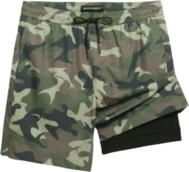 maamgic Mens Swim Trunks with Compression Liner 7 Inch Inseam Mens Bathing Suit Quick Dry Swimming Trunks Swimsuit Camo XX-Large