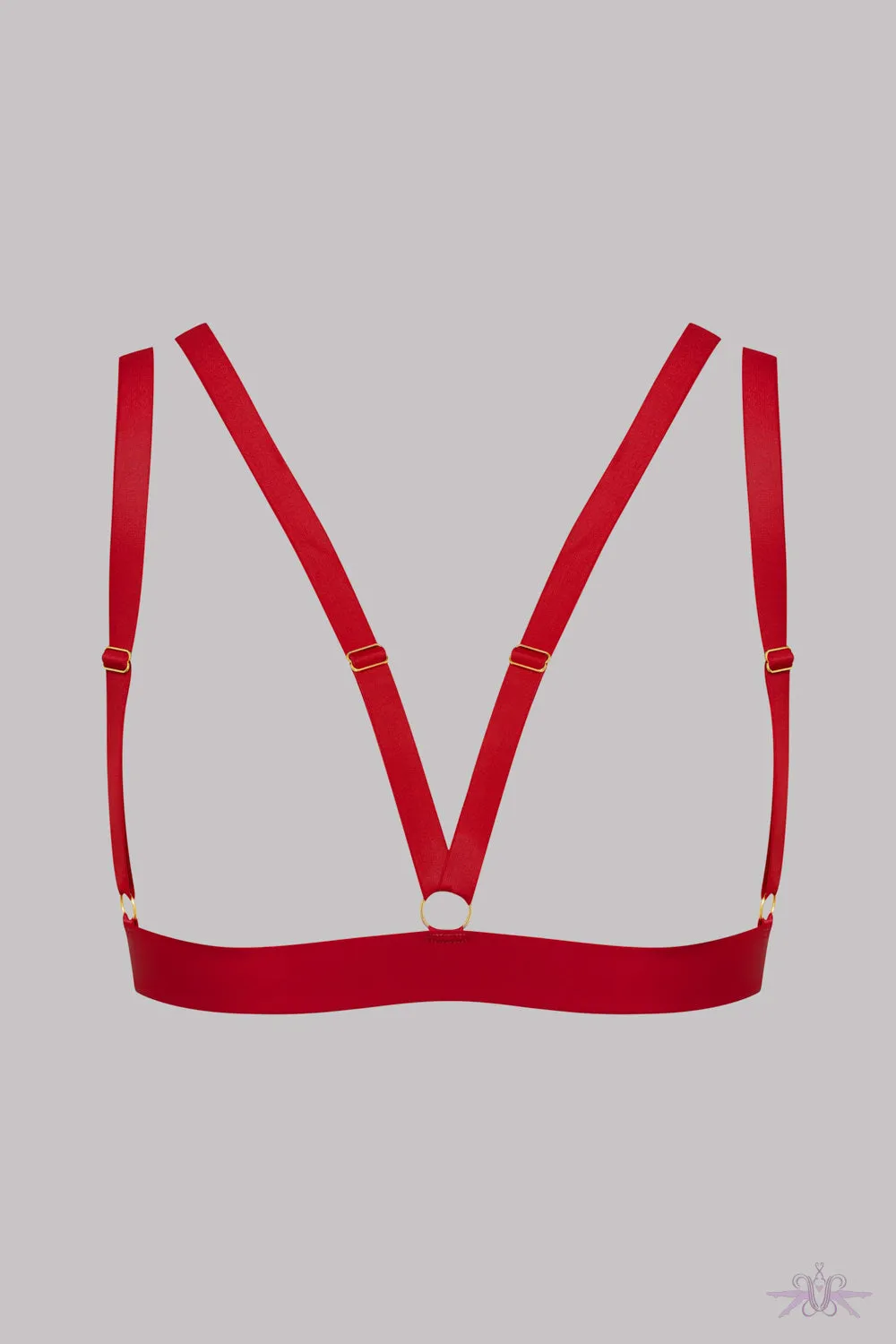 Maison Close Tapage Nocturne Red Cupless Triangle Bra