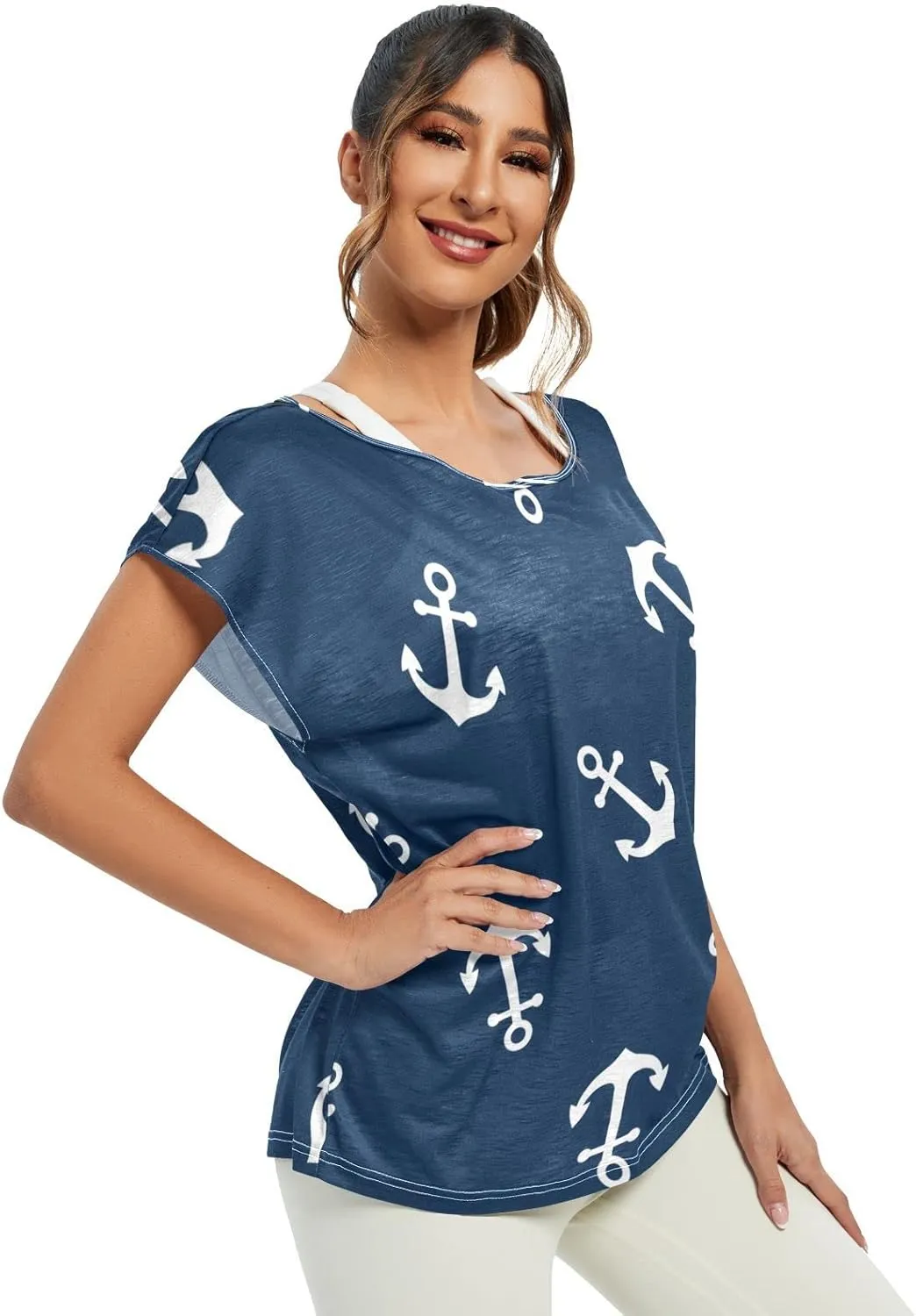 Mandala Short Sleeve Tops, Beach Coverup, Summer T-Shirts for Women