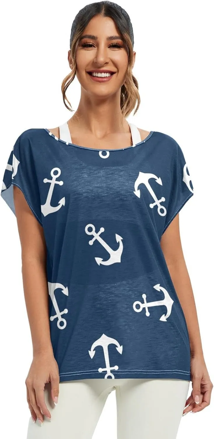 Mandala Short Sleeve Tops, Beach Coverup, Summer T-Shirts for Women