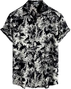 Mens Hawaiian Shirt Short Sleeve Button Down Tropical Shirts Casual Floral Summer Beach Shirt