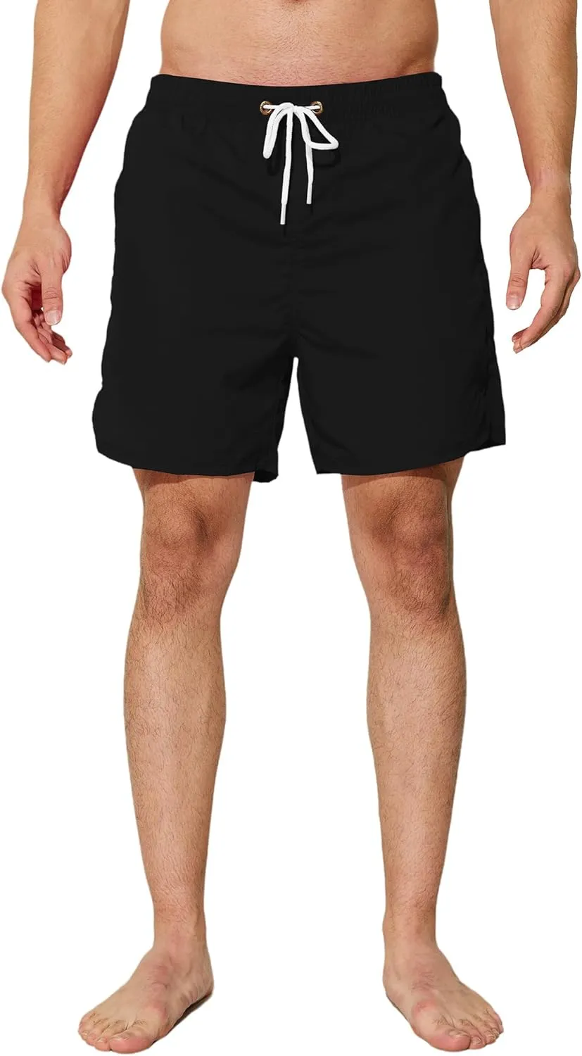 Mens Swim Trunks 5 inch Quick Dry Swim Shorts with Mesh Lining Beach Board Shorts Swimwear Bathing Suit