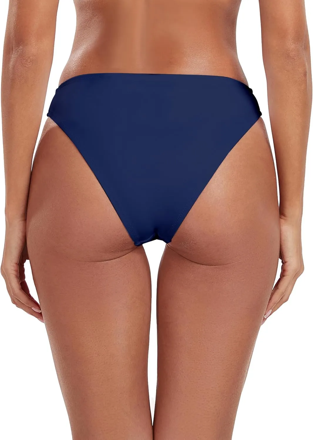 Ocean Blues Women's Cheeky High Leg Bikini Bottom Mid Rise Swim Bottom