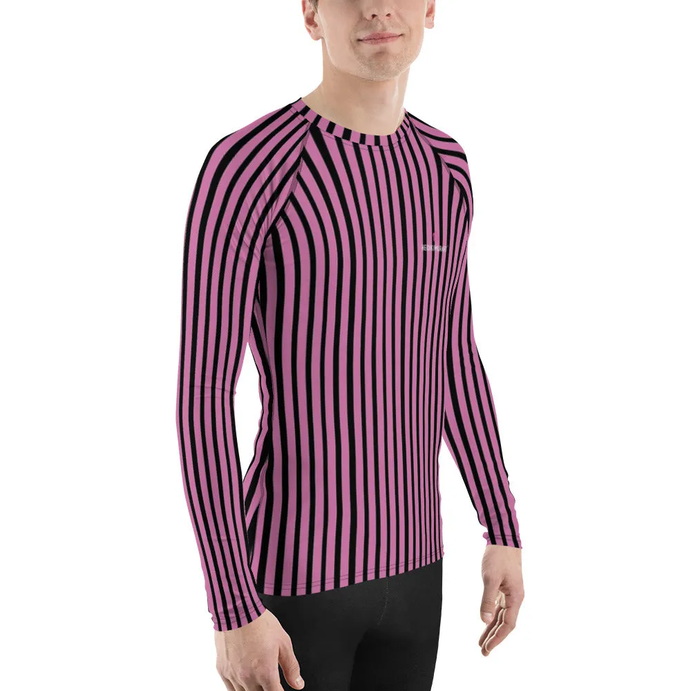 Pink Stripes Men's Top, Best Men's Rash Guard