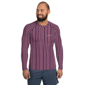 Pink Stripes Men's Top, Best Men's Rash Guard