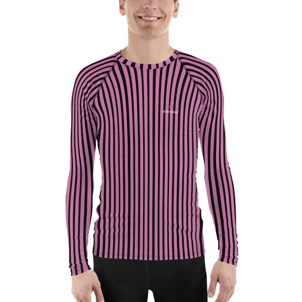 Pink Stripes Men's Top, Best Men's Rash Guard