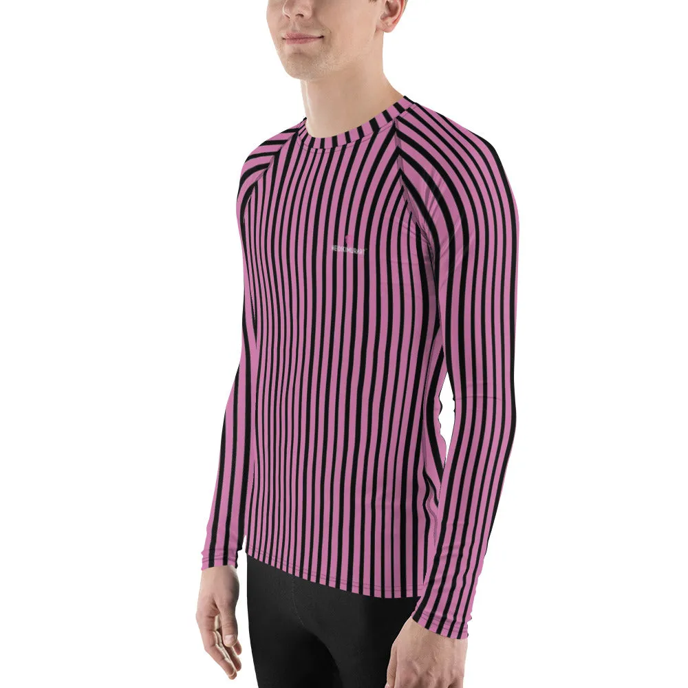 Pink Stripes Men's Top, Best Men's Rash Guard