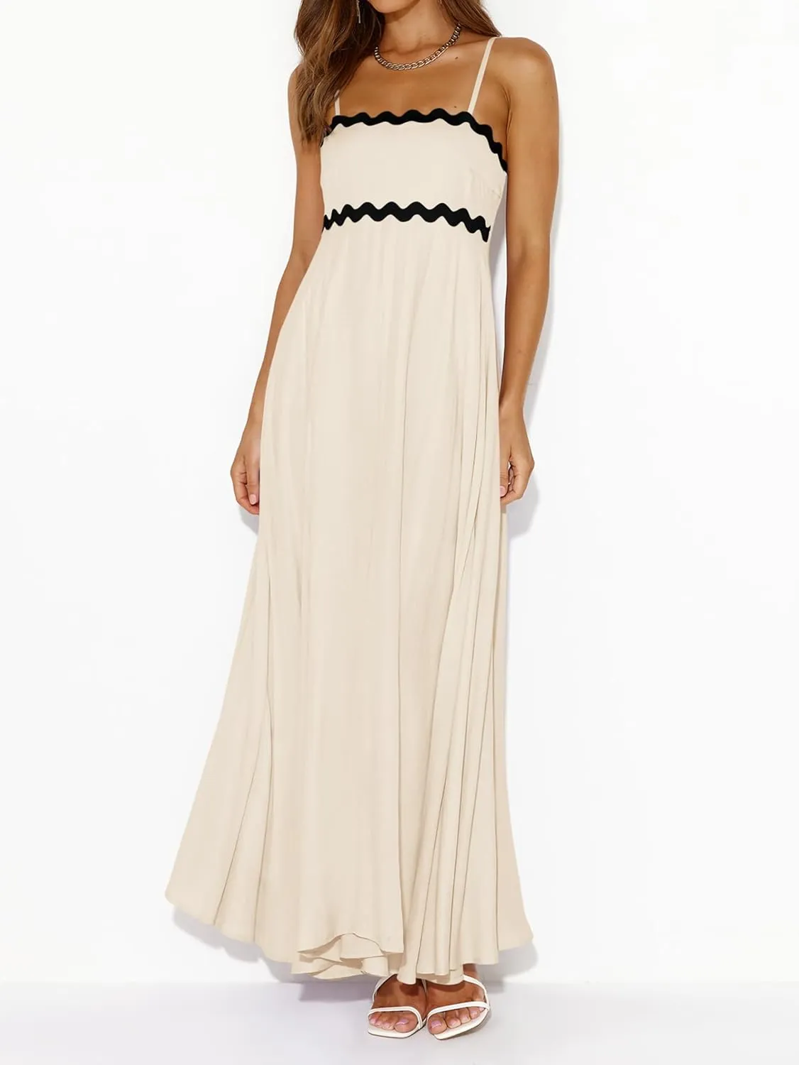PRETTYGARDEN Womens Spaghetti Strap Maxi Dresses 2025 Summer Casual Sleeveless Smocked Boho A Line Long Flowy Beach Sundress