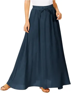PTOLOCIF Maxi Skirts for Women High Waitsed Long Skirts Flowy Summer Skirt a Line Elastic Beach Party Dress Trendy Outfits