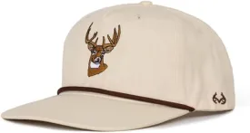 Realtree Camo Rope Hat  Vintage Flat Brim, Adjustable Snapback, Lightweight Outdoor Cap for Hunting, Fishing, and Boating
