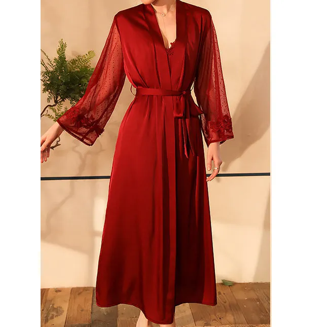 Satin Silk Lace Sexy Nightdress Nightgown