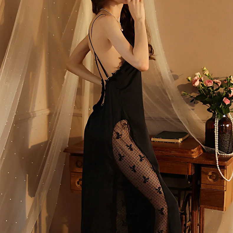 Satin Silk Lace Sexy Nightdress Nightgown