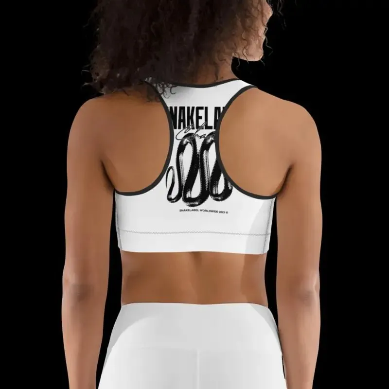 Sculpted Support Snake Sports Bra for A-C Cups - Moisture-Wicking & Stretchable