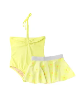 Shade Critters Yellow Halter One Piece & Sequin Skirt Swim Set